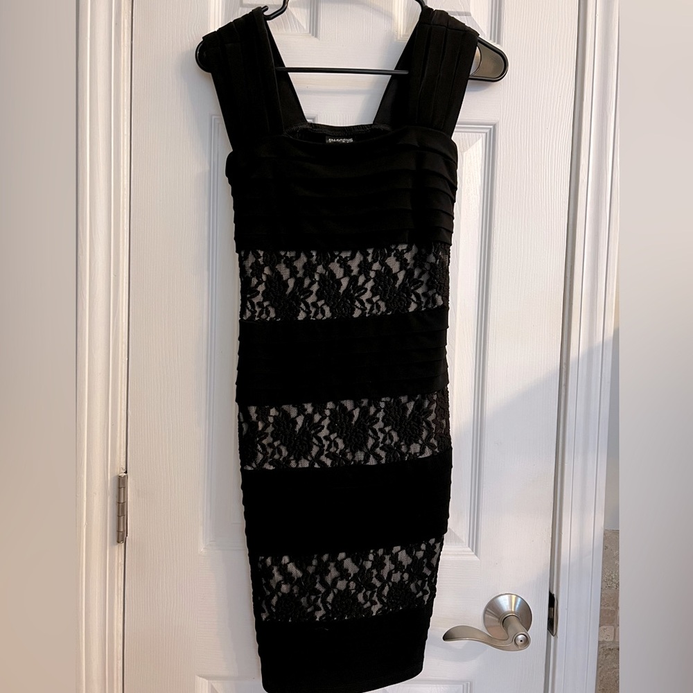 Black dress with nude inserts